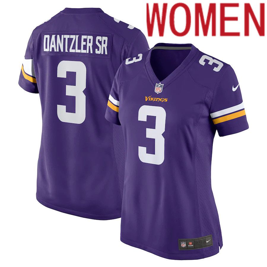 Women Minnesota Vikings #3 Cameron Dantzler Nike Purple Game NFL Jersey